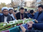 پیکر مطهر شهید گمنام با حضور دکتر خسرویان، در دانشکده فنی و حرفه‌ای شماره 1 کرمانشاه تشییع و تدفین شد 2