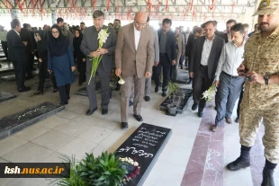 تجدید میثاق استاندار کرمانشاه و رئیس دانشگاه ملی مهارت استان و سایر مدیران استانی با آرمان‌های شهدا به مناسبت هفته دولت 6