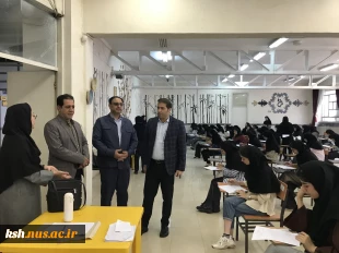 بازدید دکتر ابراهیمی رئیس دانشگاه ملی مهارت استان از روند برگزاری آزمون های پایان نیمسال دوم 404-403 آموزشکده دختران 3